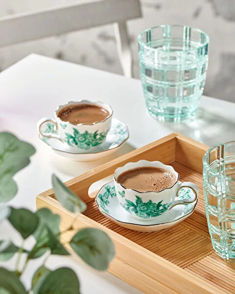 PRIMAVERA YEŞİL 2'Lİ TURK KAHVESİ FİNCAN SETİ