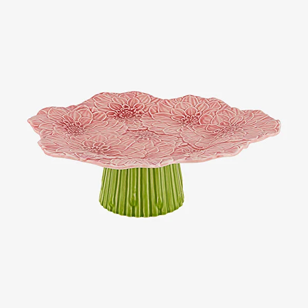 Maria Flor Çiçekli Pembe Kek Standı 28 cm 