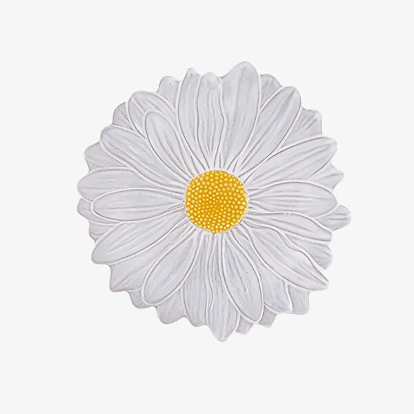 Maria Flor Çiçekli Beyaz Tabak 23 cm