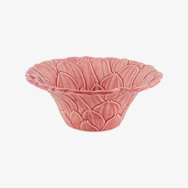 Maria Flor Çiçekli Pembe Kase 16 cm