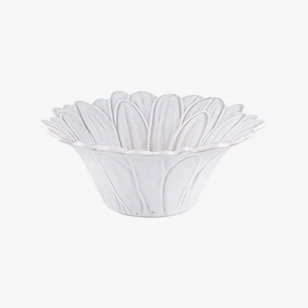 Maria Flor Çiçekli Beyaz Kase 15,5 cm