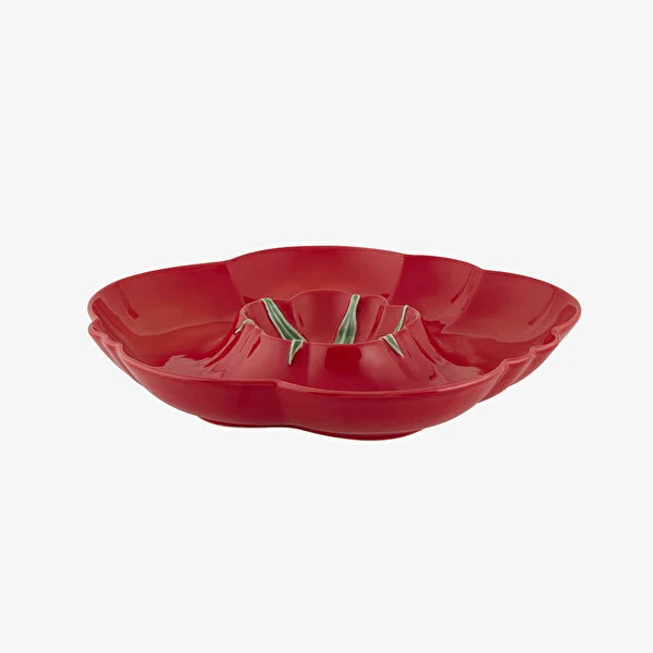 Domates Formlu Bölmeli Sunum Tabağı 38 cm 