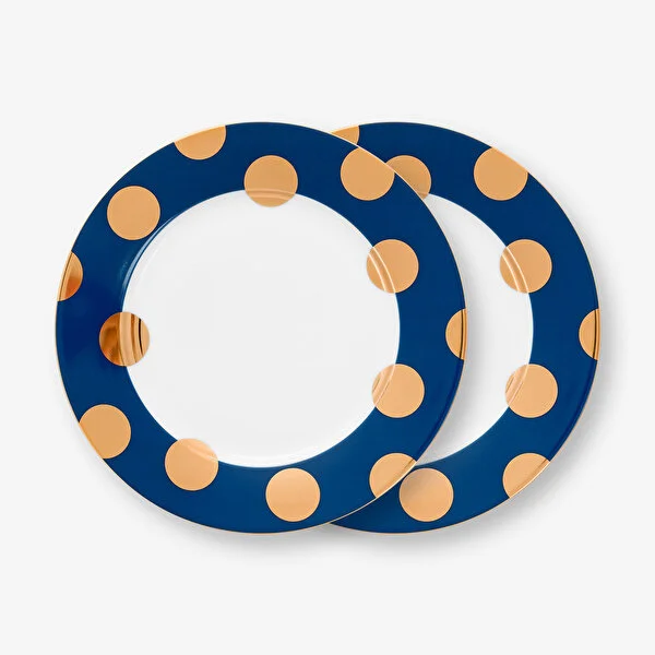 Dot Delight  İkili Altın / Lacivert Tabak 21 cm    8721009944172