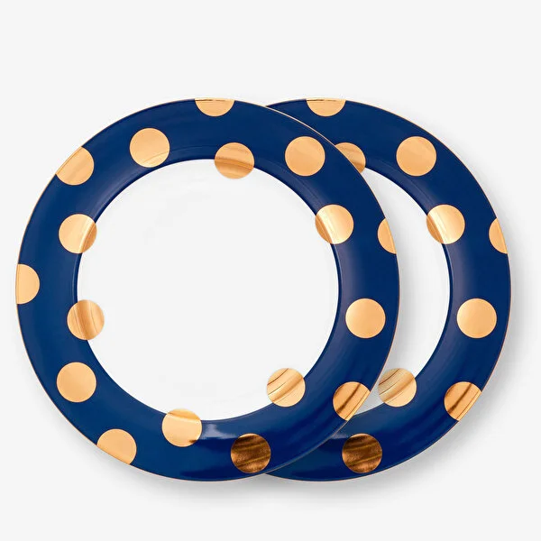 Dot Delight  İkili Altın / Lacivert Tabak 26.5 cm    8721009944219