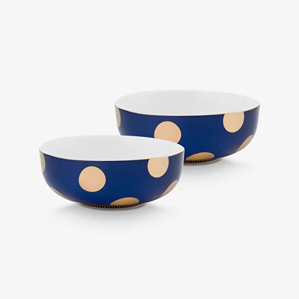 Dot Delight  İkili Altın / Lacivert Kase 15 cm   8721009944257
