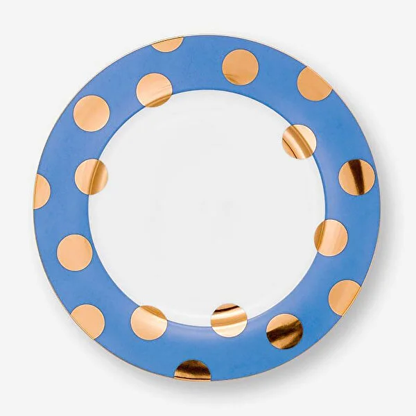 Dot Delight  İkili Altın / Mavi Tabak 21 cm    8721009944011