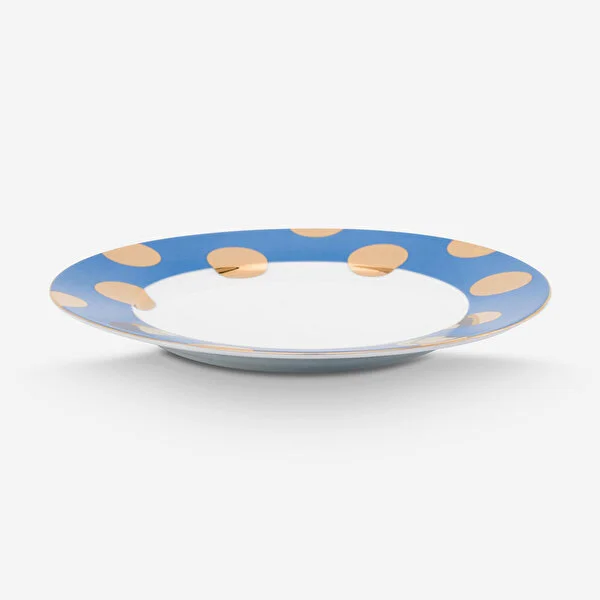 Dot Delight  İkili Altın / Mavi Tabak 21 cm    8721009944011