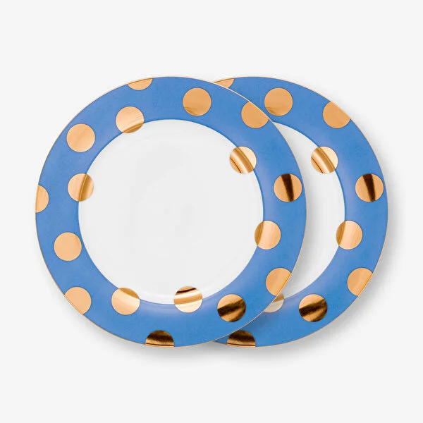 Dot Delight  İkili Altın / Mavi Tabak 26.5 cm    8721009944059