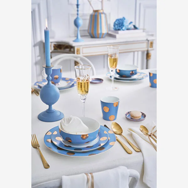 Dot Delight İkili Altın / Mavi Kase 15 cm   8721009944097