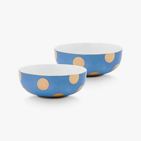 Dot Delight İkili Altın / Mavi Kase 15 cm   8721009944097