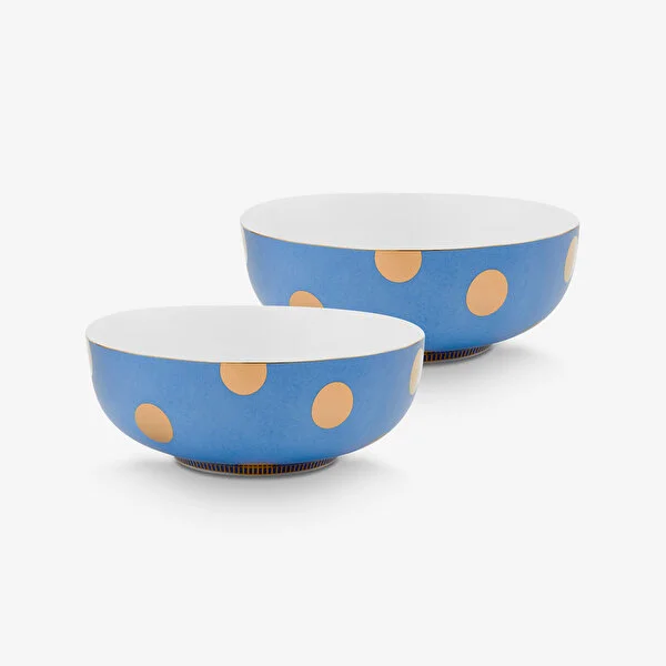 Dot Delight İkili Altın / Mavi Kase 20 cm   8721009944110