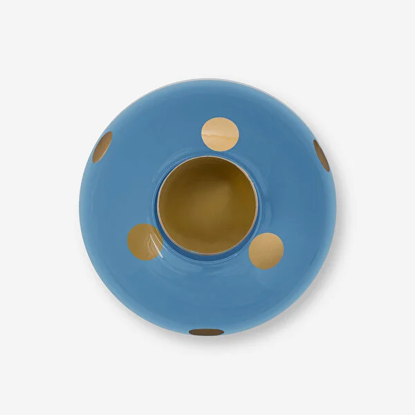 Dot Delight  Metal Altın / Mavi Vazo 23 cm   8721009942321