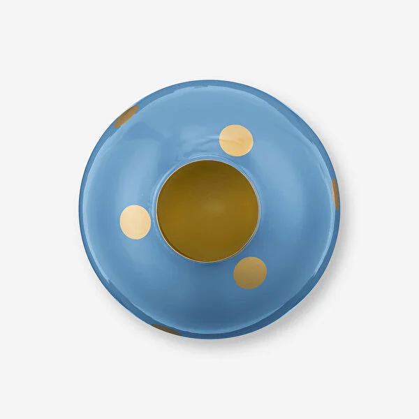 Dot Delight Metal  Altın / Mavi Vazo 32 cm   8721009942345