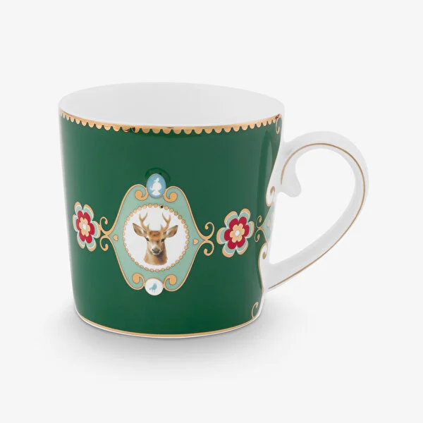 Love Birds Geyikli Yeşil Küçük Mug 150 ml   8721009944363