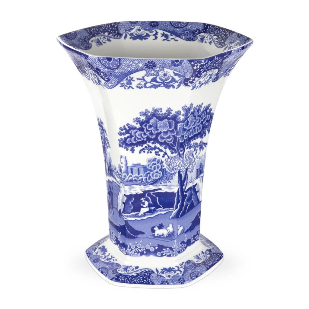 Spode Blue Italıan 27 Cm  Altıgen Vazo