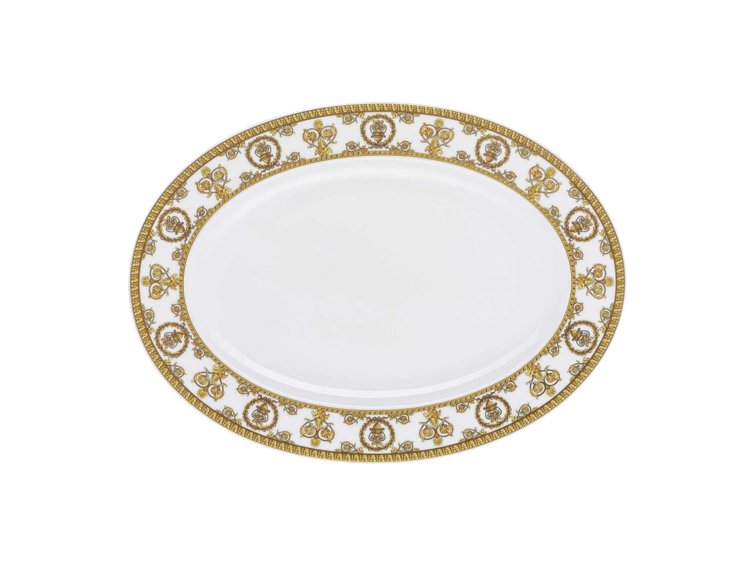 Oval Servis 34 cm Baroque Bianco   4012437362022