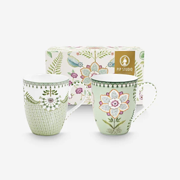 Lily & Lotus İkili Yeşil Büyük Mug Seti 350 ml. 