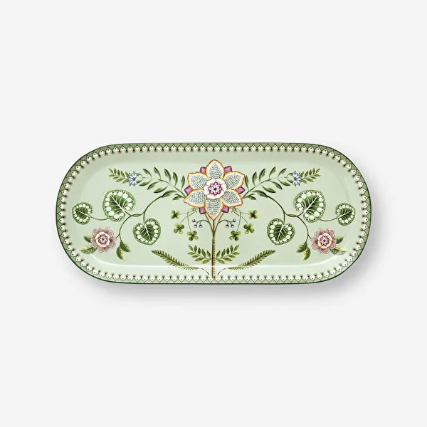 Lily & Lotus Yeşil Oval Kek Servis Tabağı 33 cm 
