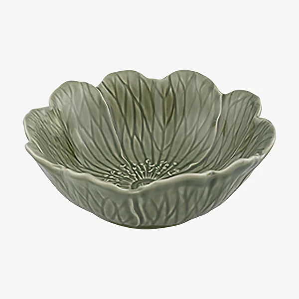 Flora Çiçek Formlu Gri Kase 17 cm 