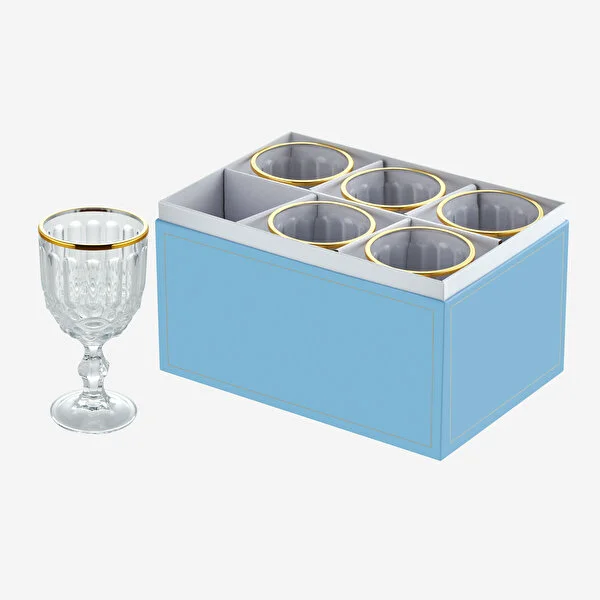 BAROCCO CLEAR GOLD RIM   ACRYLIC GOBLET 430 ML