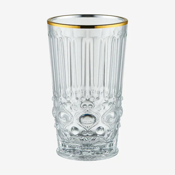 BAROCCO CLEAR GOLD RIM   ACRYLIC GLASS 560 ML