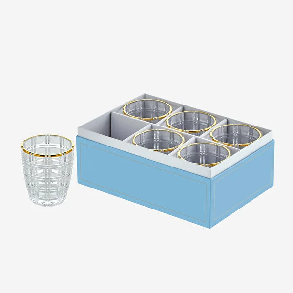 LINEA CLEAR GOLD RIM ACRYLIC GLASS 450 ML