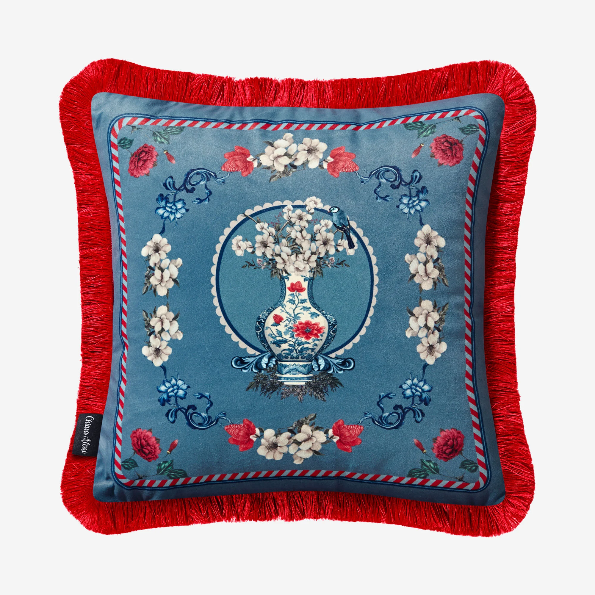 ŞAKAYIK AÇIK MAVİ DESENLİ YASTIK 45*45 CM
