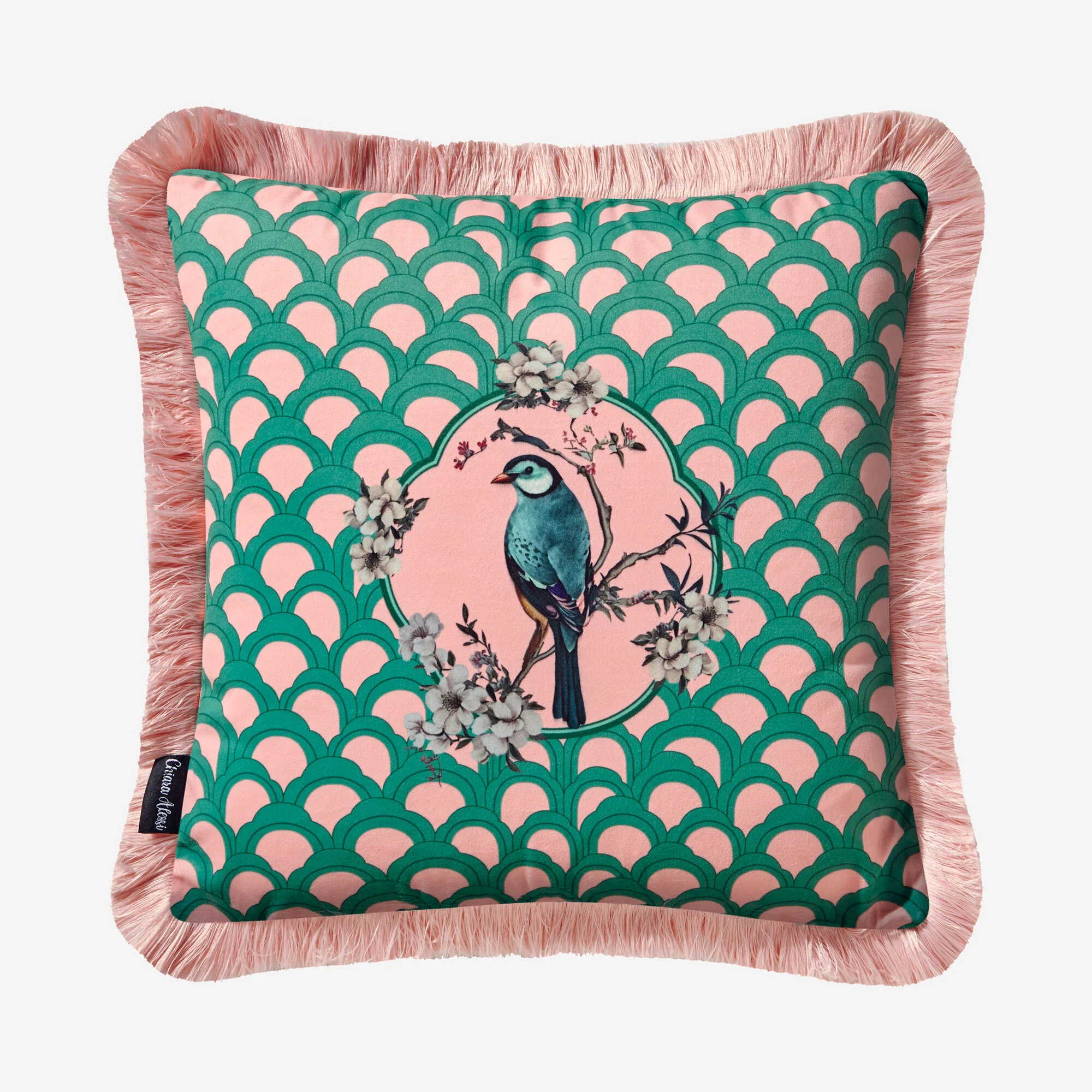 VERDE ROSA KUŞ DESENLİ YASTIK 45*45 CM