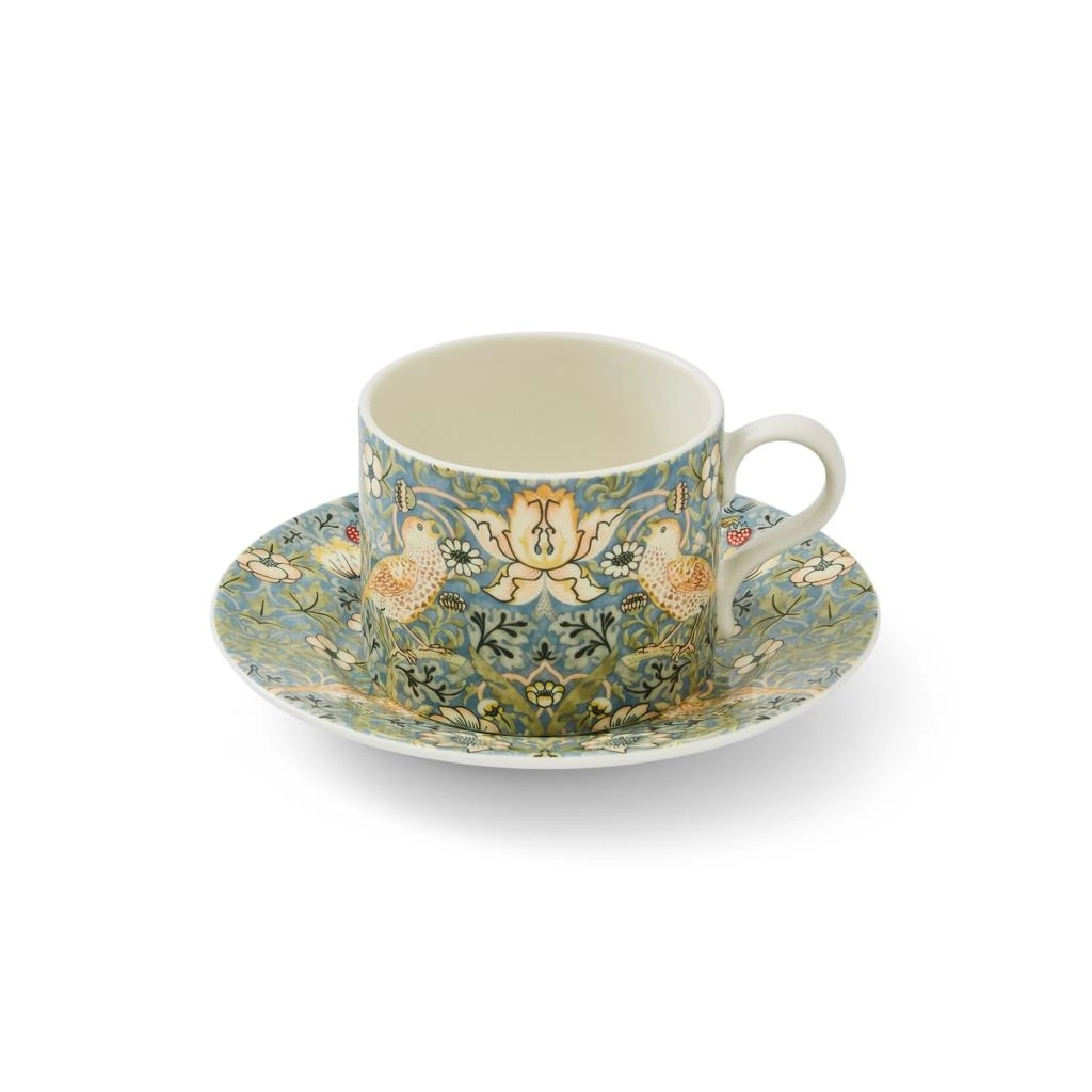 Spode Morrıs & Co 7.3 Cm Strawberry Thıef Cay Fıncan Ve Tabagı