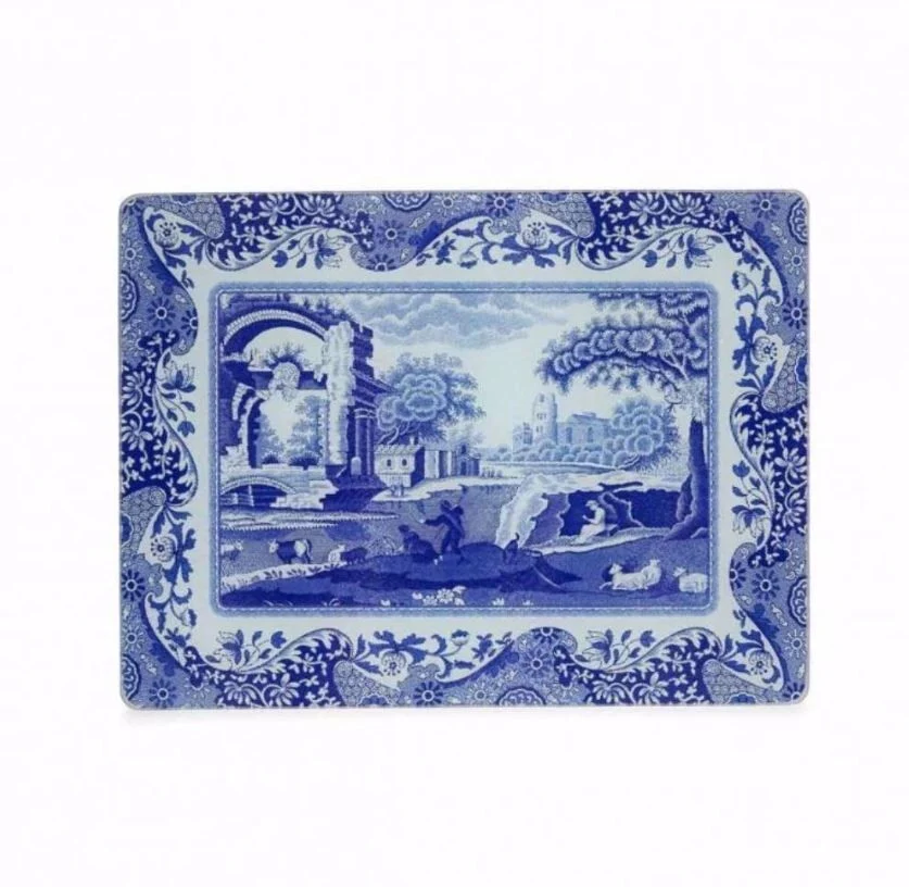 Spode Blue Italıan 30X40 Cm Cam Tezgah Koruyucu