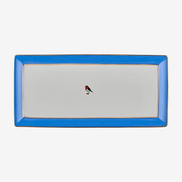 Love Birds Mavi Servis Tabaği 33.3x15.5cm
